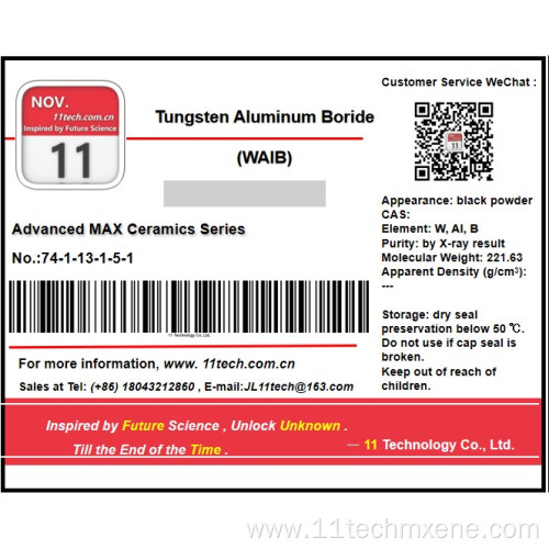 Two dimensional transition metal WAlB Black powder